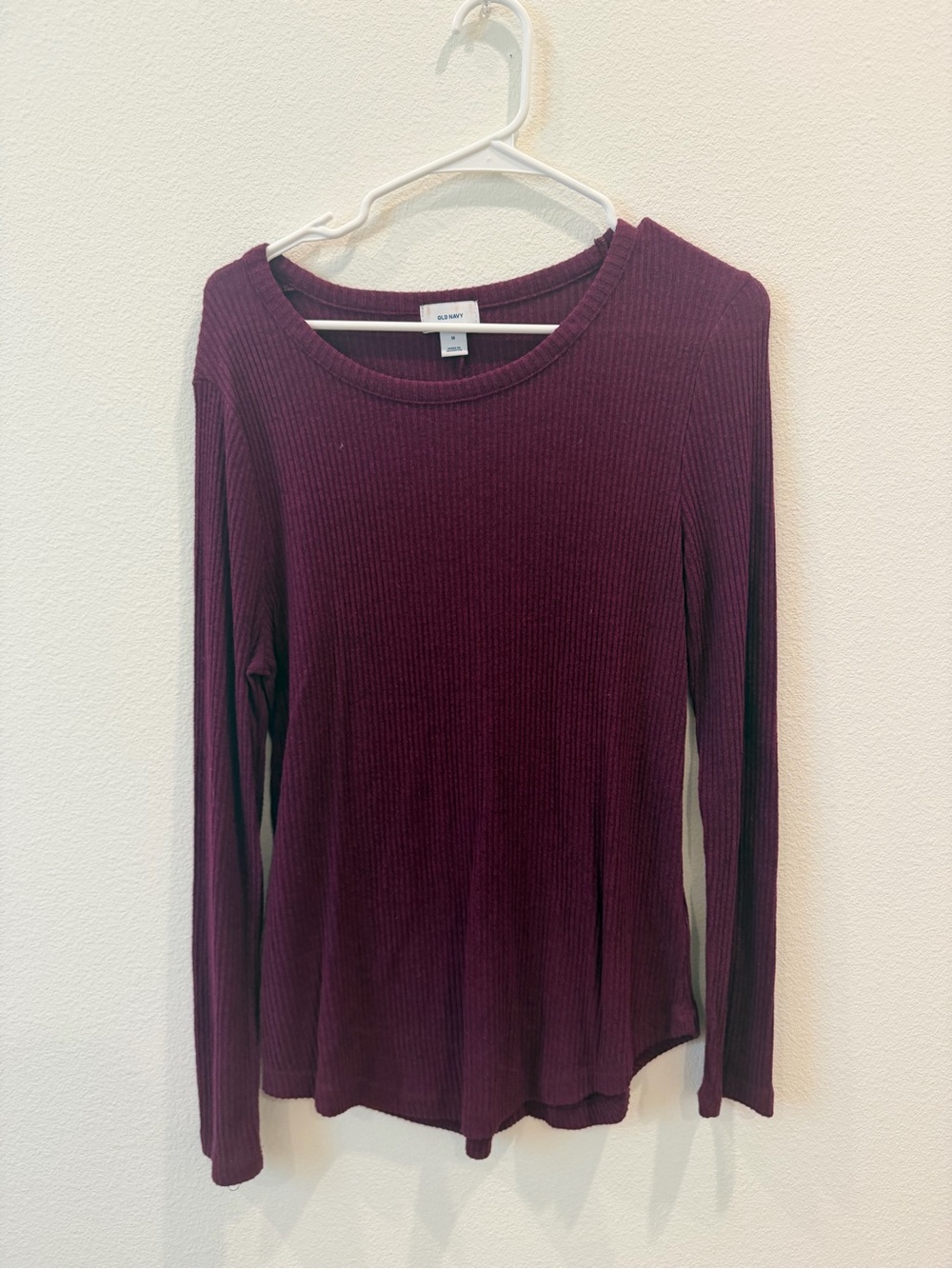 Old Navy Ribbed Long-Sleeve Crew Top - Wine